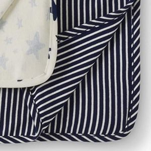 Hanna Andersson striped navy swaddle blanket